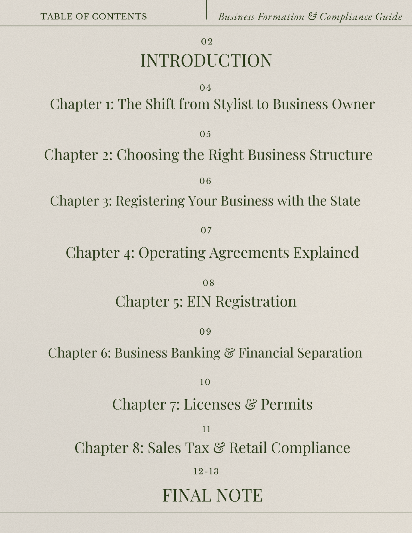 The Licensed Cosmetologist’s Guide to Business Formation & Compliance