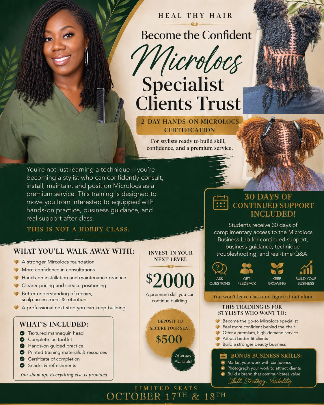 Heal Thy Hair 2-Day Hands-On Microlocs Certification — October 17–18, 2026, Atlanta, GA