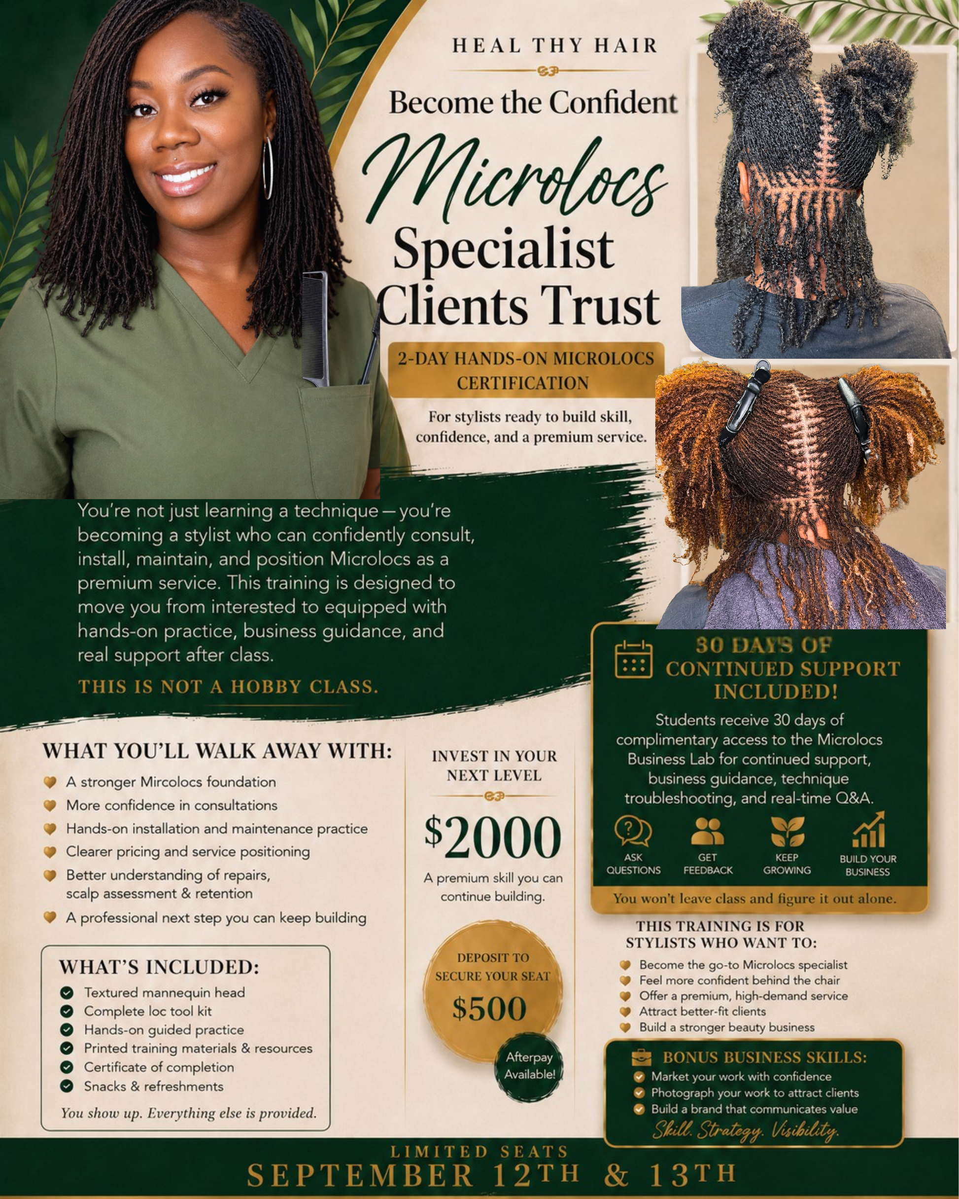 Heal Thy Hair 2-Day Hands-On Microlocs Certification — September 12–13, 2026, Atlanta, GA
